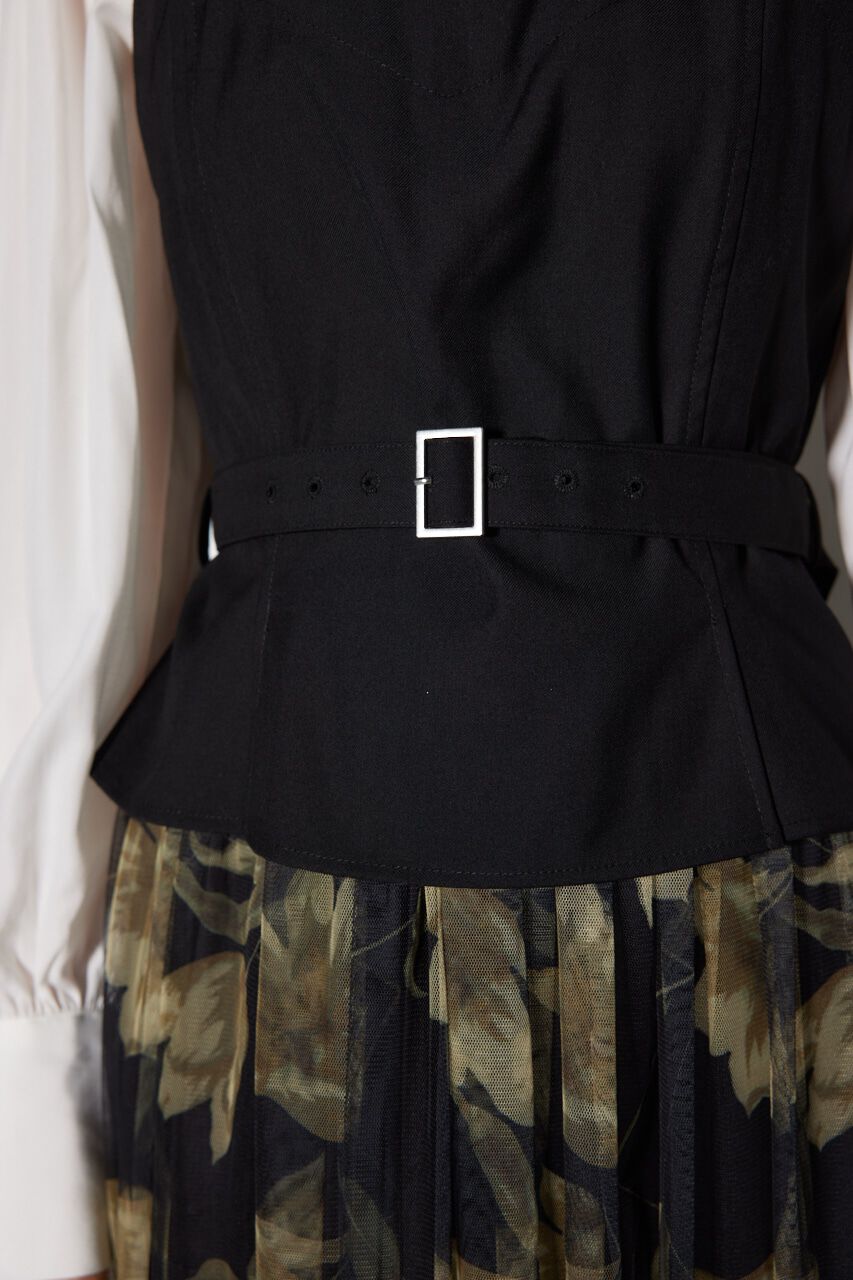 rienda「チュールドッキングビスチェパターンワンピース」|ワンピース|