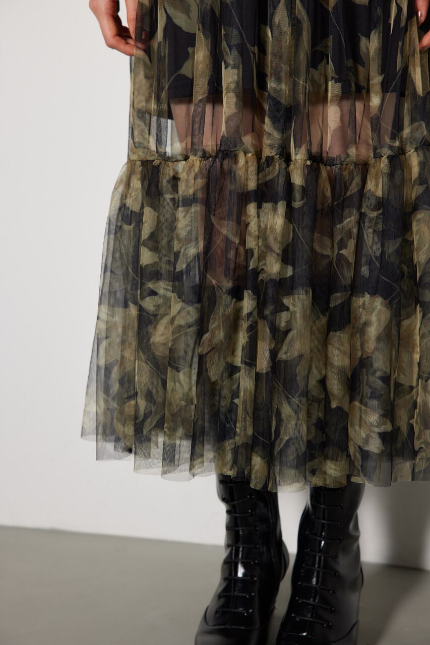 rienda「チュールドッキングビスチェパターンワンピース」|ワンピース|