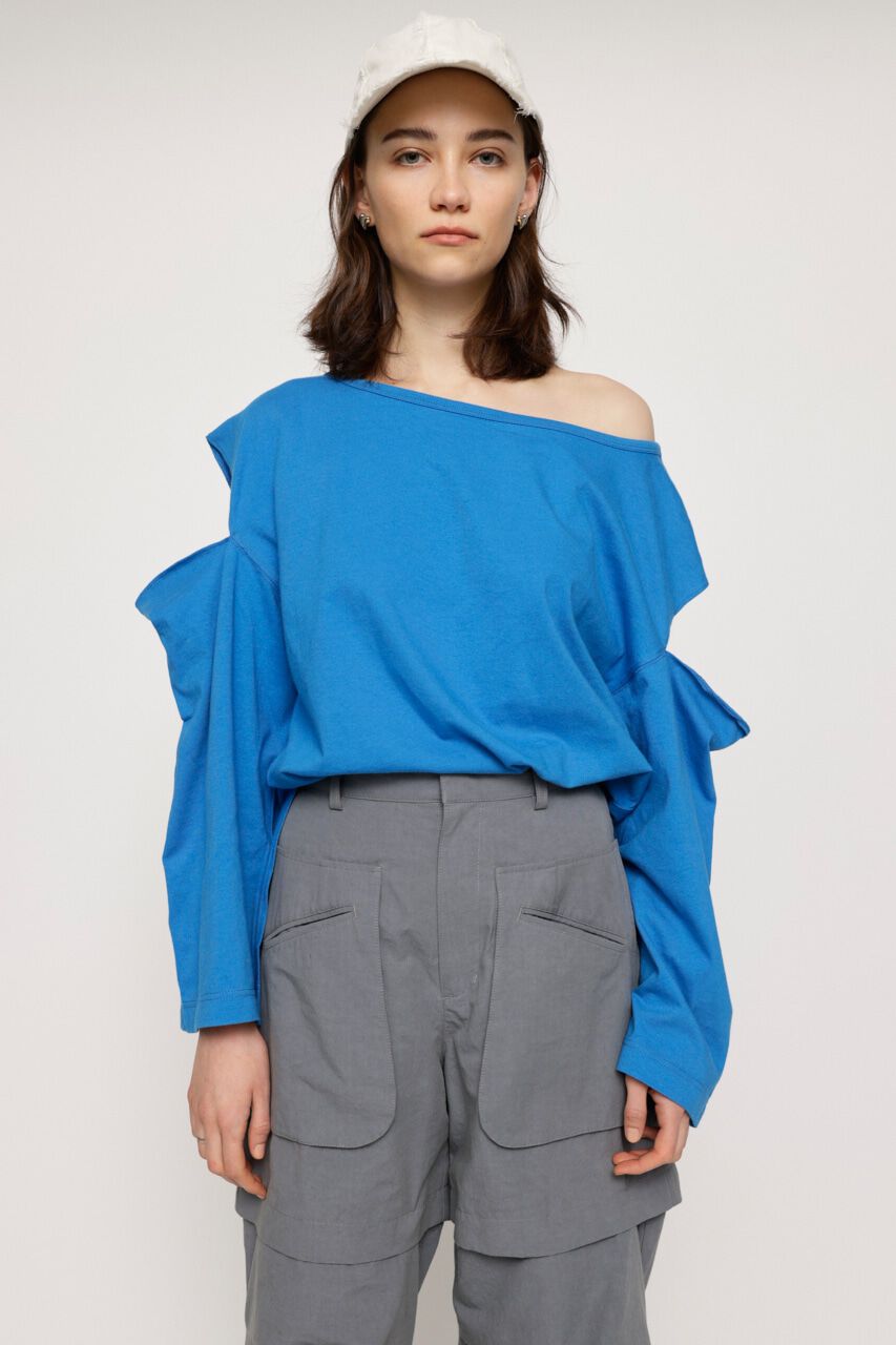 SLY「OPEN SHOULDER CUT トップス」|Tシャツ・カットソー|BLU