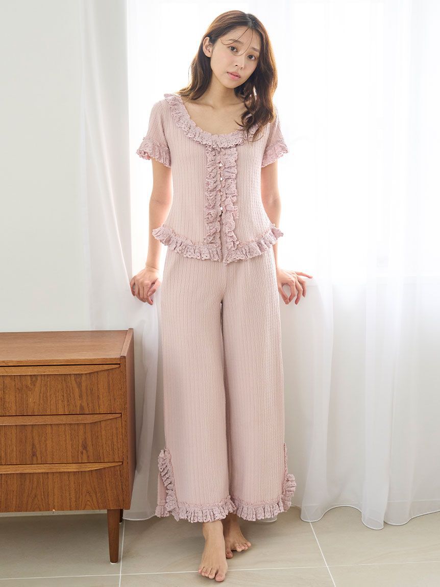 SNIDEL HOME「フリルレースカットプルオーバー」|ルームウェア|