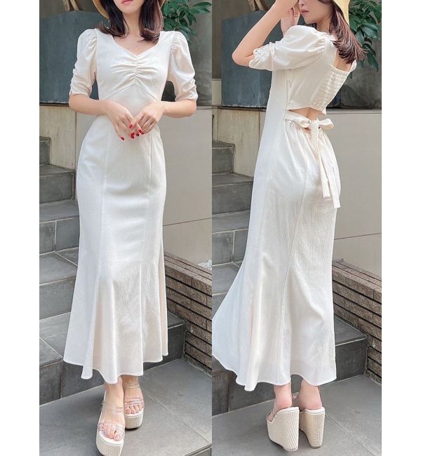 RESEXXY「バックオープンマーメイドワンピース」|ワンピース|アイボリー