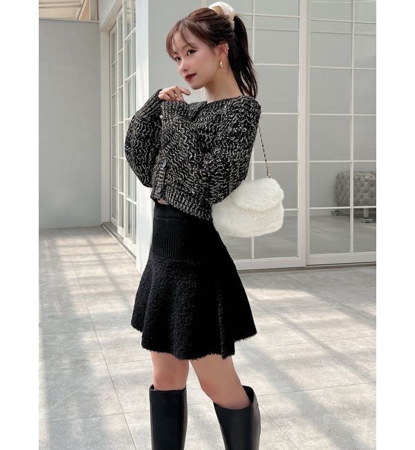 RESEXXY「グリッタールーズニットカーディガン」|カーディガン|