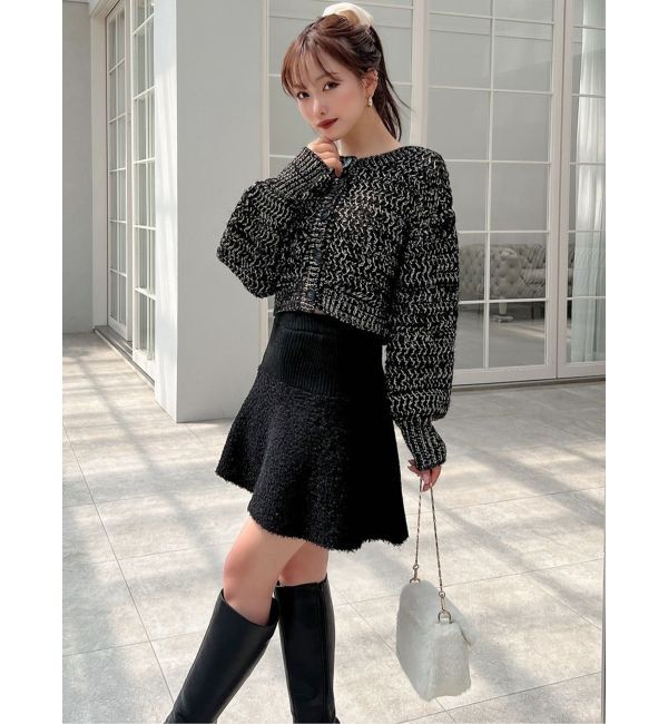 RESEXXY「グリッタールーズニットカーディガン」|カーディガン|