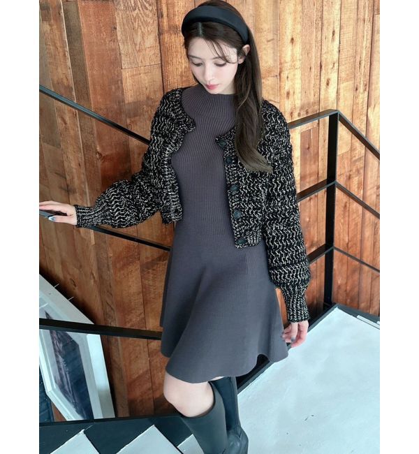 RESEXXY「グリッタールーズニットカーディガン」|カーディガン|