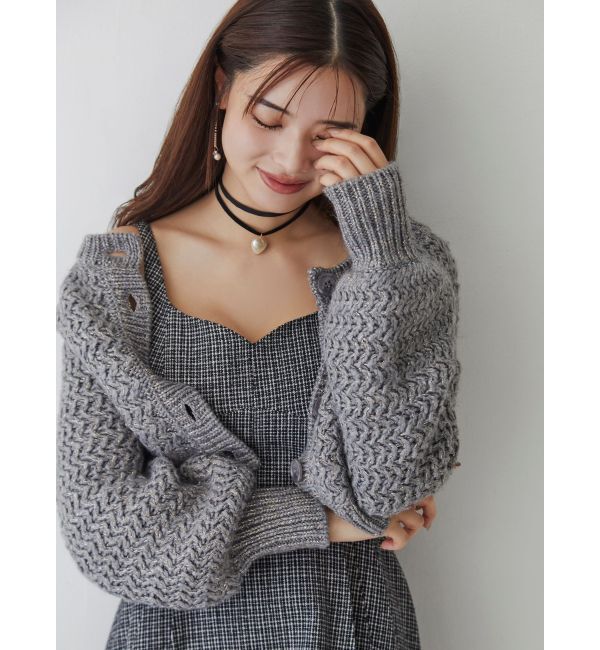 RESEXXY「グリッタールーズニットカーディガン」|カーディガン|