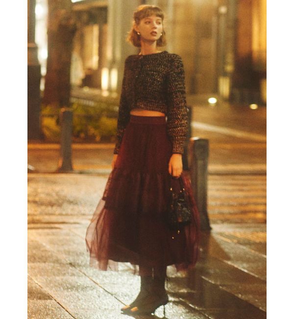 RESEXXY「グリッタールーズニットカーディガン」|カーディガン|