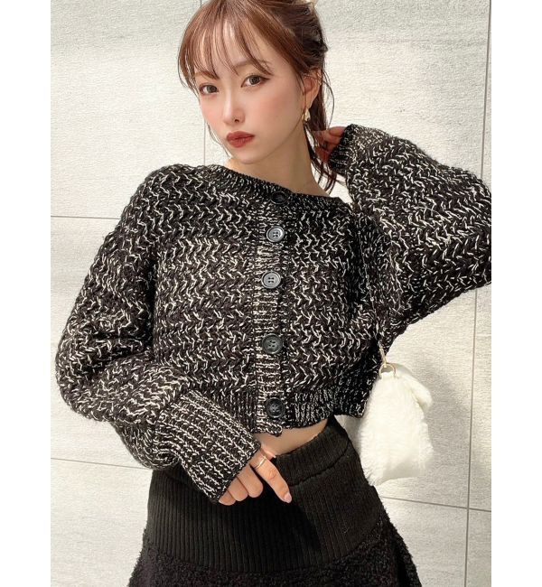 RESEXXY「グリッタールーズニットカーディガン」|カーディガン|ブラック