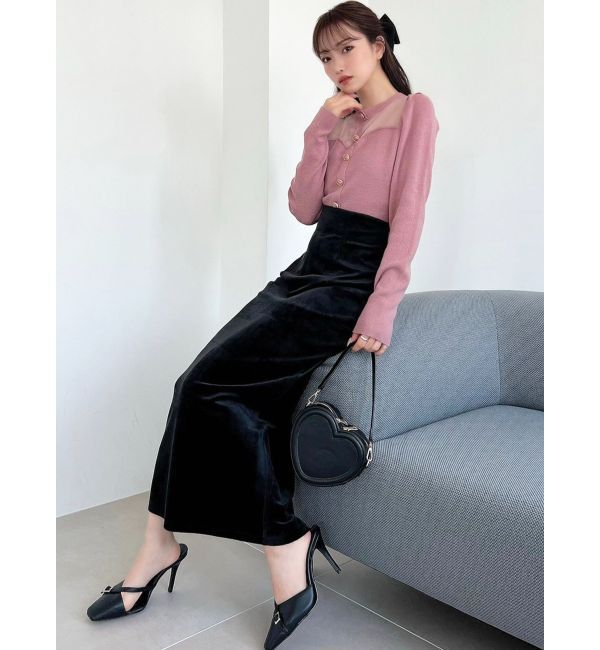 RESEXXY「ベロアIラインスカート」|スカート|