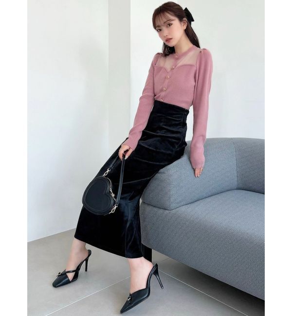 RESEXXY「ベロアIラインスカート」|スカート|