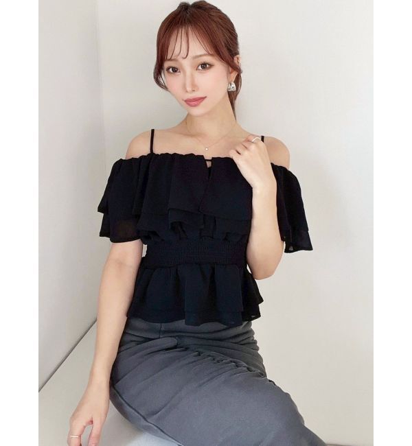 RESEXXY「オフショルシャーリングチュニック」|シャツ・ブラウス|