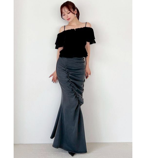 RESEXXY「オフショルシャーリングチュニック」|シャツ・ブラウス|