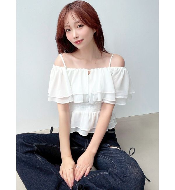 RESEXXY「オフショルシャーリングチュニック」|シャツ・ブラウス|