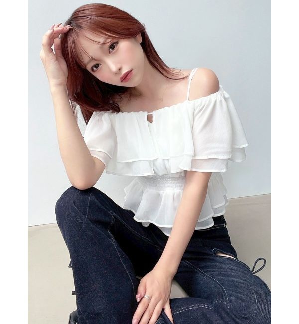 RESEXXY「オフショルシャーリングチュニック」|シャツ・ブラウス|