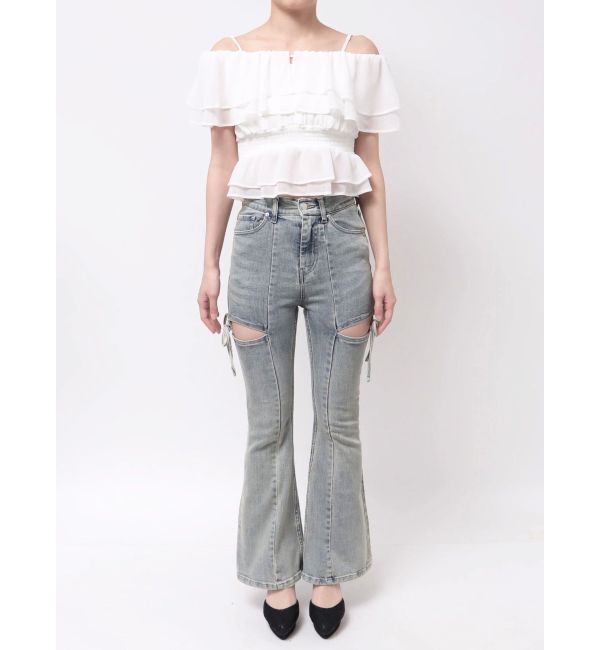 RESEXXY「オフショルシャーリングチュニック」|シャツ・ブラウス|