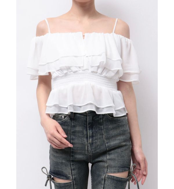 RESEXXY「オフショルシャーリングチュニック」|シャツ・ブラウス|