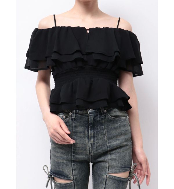 RESEXXY「オフショルシャーリングチュニック」|シャツ・ブラウス|