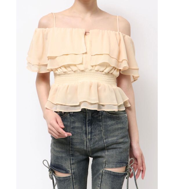RESEXXY「オフショルシャーリングチュニック」|シャツ・ブラウス|