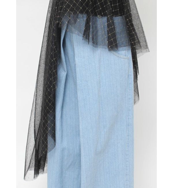 dazzlin「チュール刺繍アシメロングキャミ」|シャツ・ブラウス|