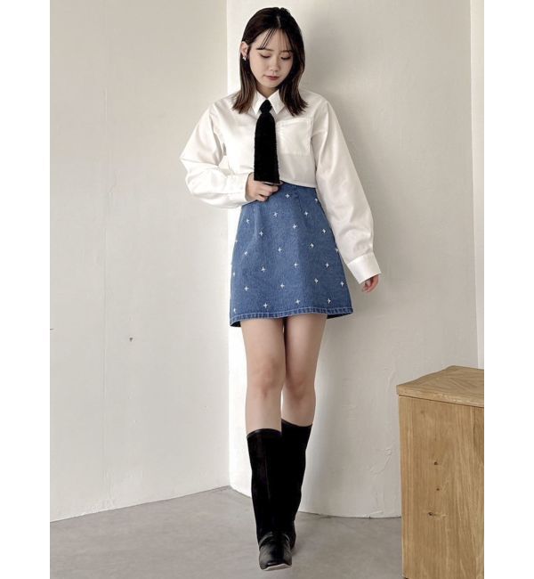 dazzlin「タイ付クロップドシャツ」|シャツ・ブラウス|