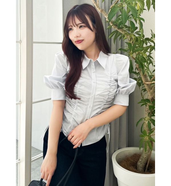 dazzlin「タックスリーブギャザーシャツ」|シャツ・ブラウス|