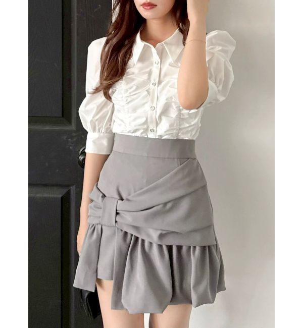 dazzlin「タックスリーブギャザーシャツ」|シャツ・ブラウス|