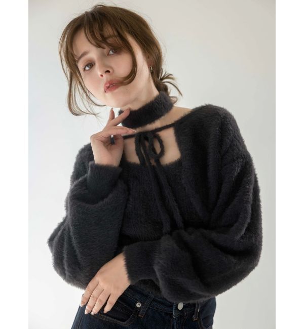 dazzlin「ミニシャギーニットボレロ」|カーディガン|