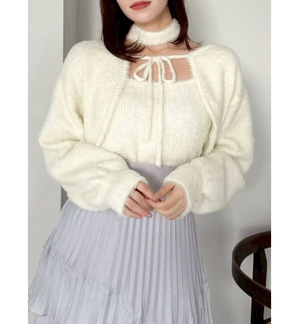 dazzlin「ミニシャギーニットボレロ」|カーディガン|