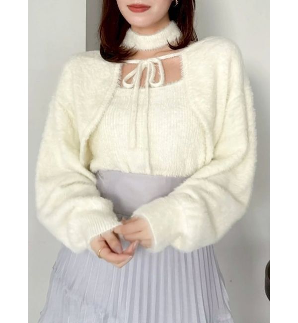 dazzlin「ミニシャギーニットボレロ」|カーディガン|