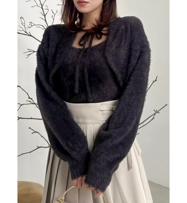 dazzlin「ミニシャギーニットボレロ」|カーディガン|