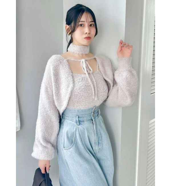 dazzlin「ミニシャギーニットボレロ」|カーディガン|