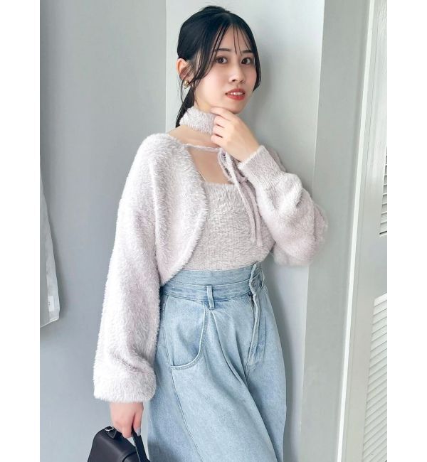 dazzlin「ミニシャギーニットボレロ」|カーディガン|