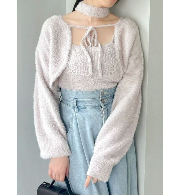 dazzlin「ミニシャギーニットボレロ」|カーディガン|