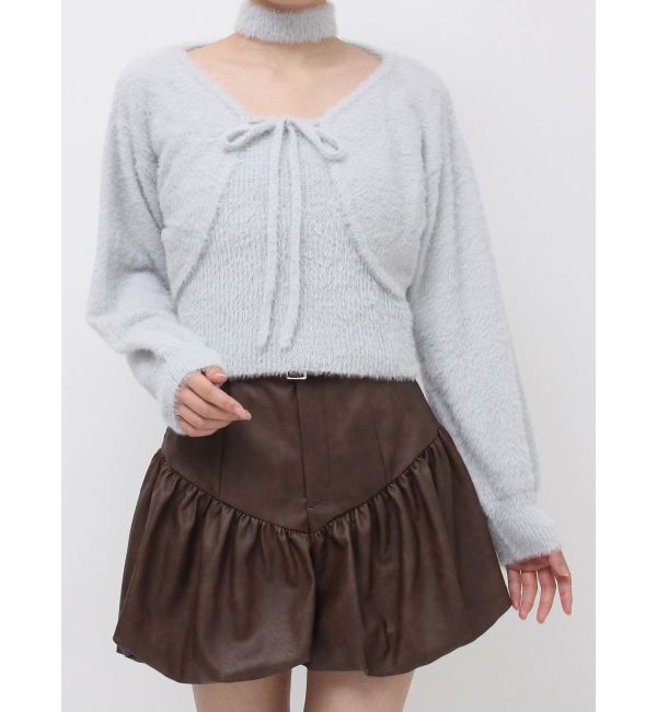 dazzlin「ミニシャギーニットボレロ」|カーディガン|