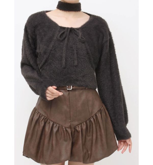 dazzlin「ミニシャギーニットボレロ」|カーディガン|