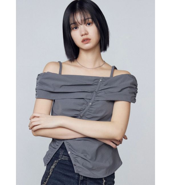 EMODA「オフショルダーボタントップ」|Tシャツ・カットソー|