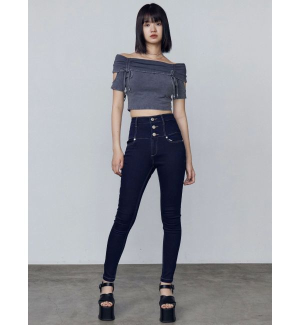 EMODA「ギャザーオフショルダーリボントップ」|Tシャツ・カットソー|