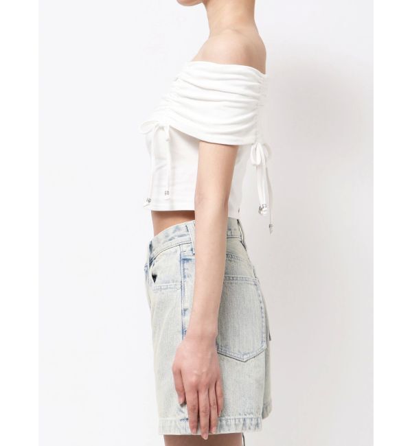EMODA「ギャザーオフショルダーリボントップ」|Tシャツ・カットソー|