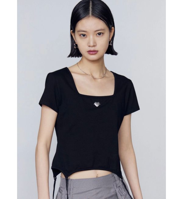 EMODA「スクエアネックギャザートップ」|Tシャツ・カットソー|