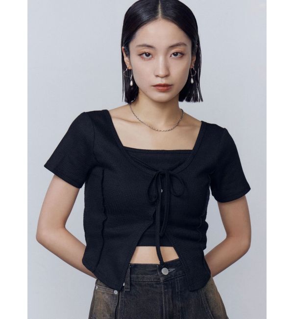 EMODA「カットツインセット」|Tシャツ・カットソー|ブラック