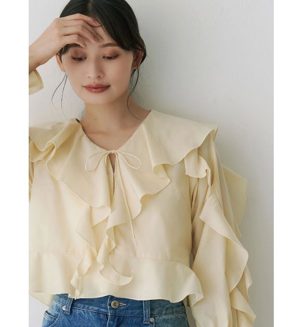 MERCURYDUO「ラッフルブラウス」|シャツ・ブラウス|イエロー