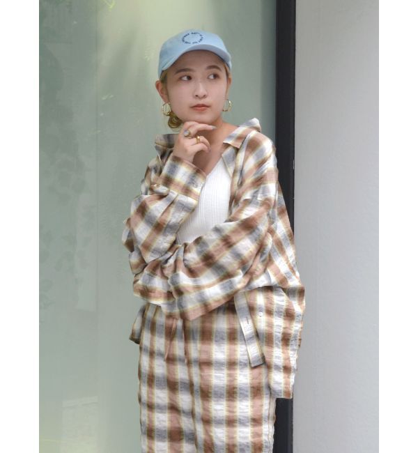 Ungrid「サイドスリットチェックシャツ」|シャツ・ブラウス|