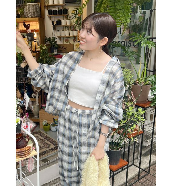 Ungrid「サイドスリットチェックシャツ」|シャツ・ブラウス|