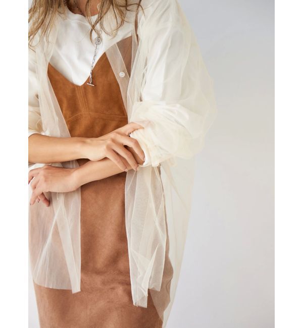 Ungrid「【展示会人気NO.1】チュールレイヤードルーズシャツ」|シャツ・ブラウス|