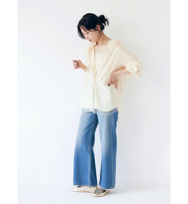 Ungrid「【展示会人気NO.1】チュールレイヤードルーズシャツ」|シャツ・ブラウス|