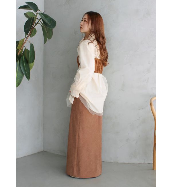 Ungrid「【展示会人気NO.1】チュールレイヤードルーズシャツ」|シャツ・ブラウス|