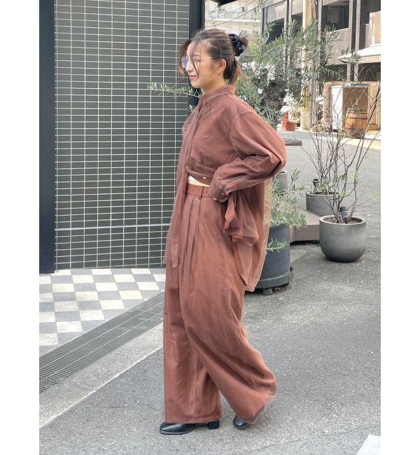 Ungrid「【展示会人気NO.1】チュールレイヤードルーズシャツ」|シャツ・ブラウス|