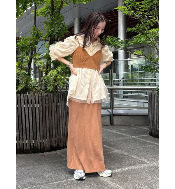 Ungrid「【展示会人気NO.1】チュールレイヤードルーズシャツ」|シャツ・ブラウス|