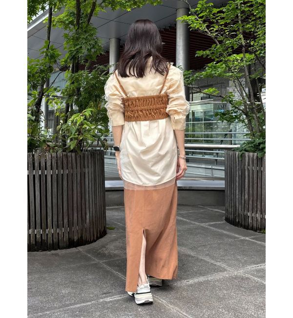 Ungrid「【展示会人気NO.1】チュールレイヤードルーズシャツ」|シャツ・ブラウス|