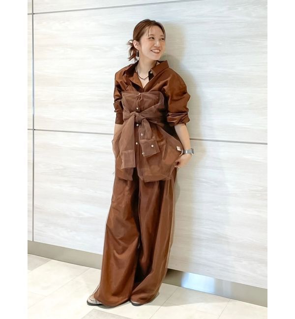 Ungrid「【展示会人気NO.1】チュールレイヤードルーズシャツ」|シャツ・ブラウス|