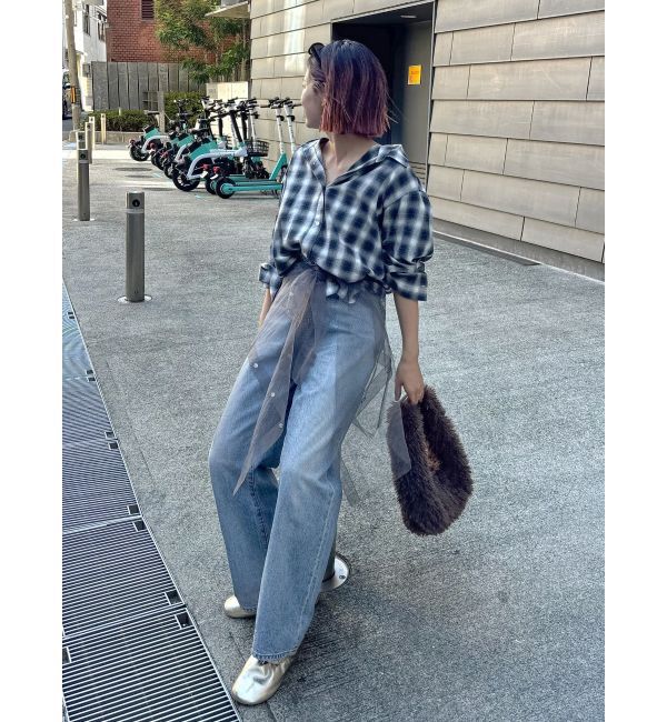 Ungrid「【展示会人気NO.1】チュールレイヤードルーズシャツ」|シャツ・ブラウス|